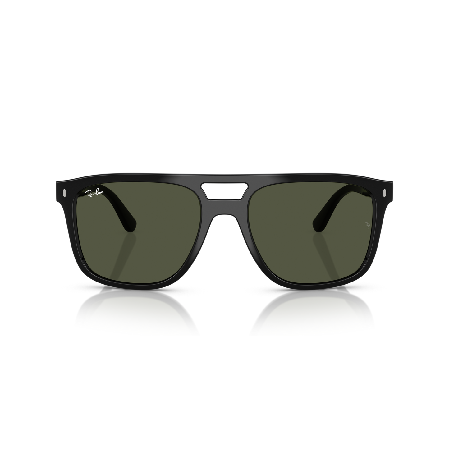 Black sunglasses with green lenses on a white background Polished Black + G-15 Green