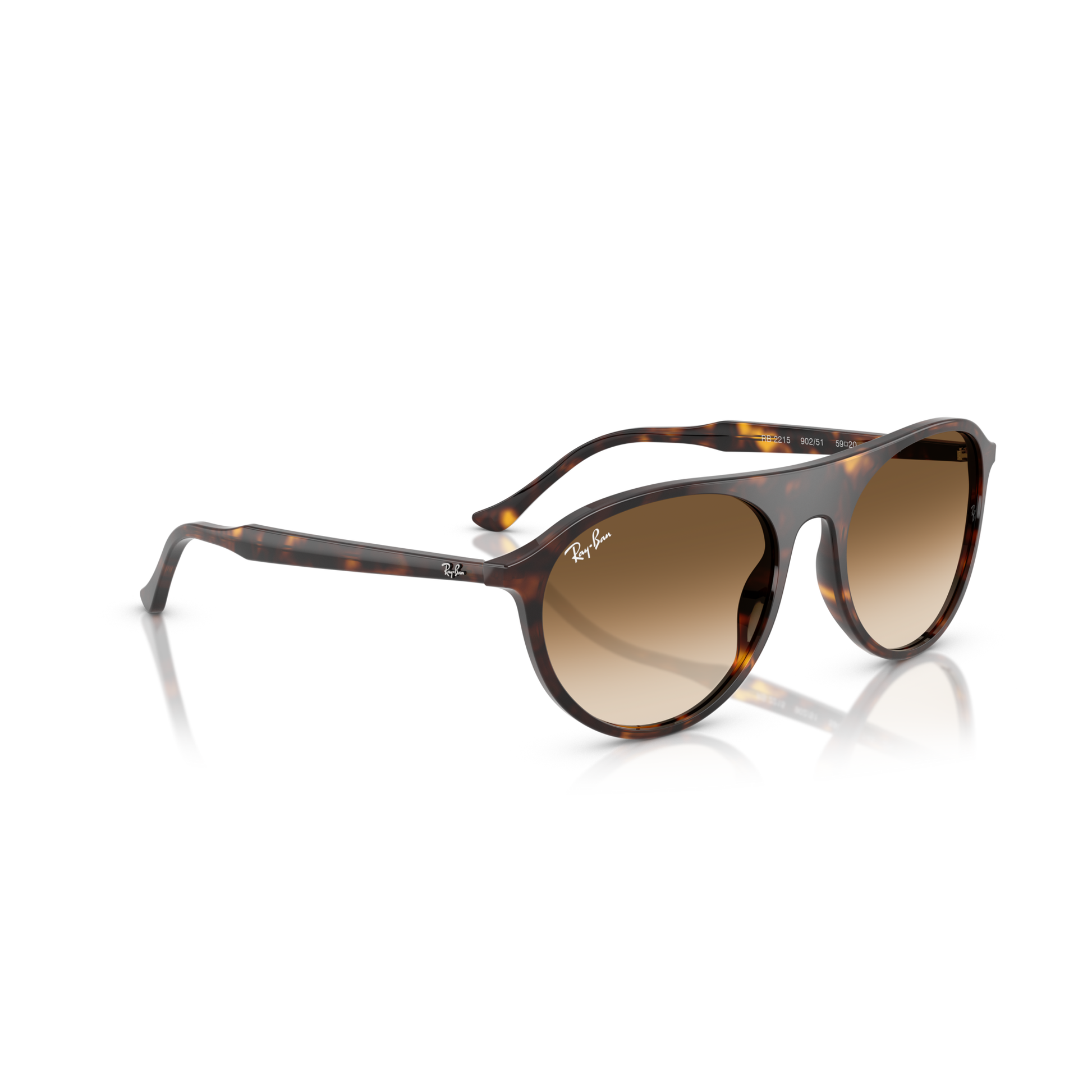 Tortoiseshell sunglasses with brown gradient lenses on a white background Polished Havana + Clear Gradient Brown