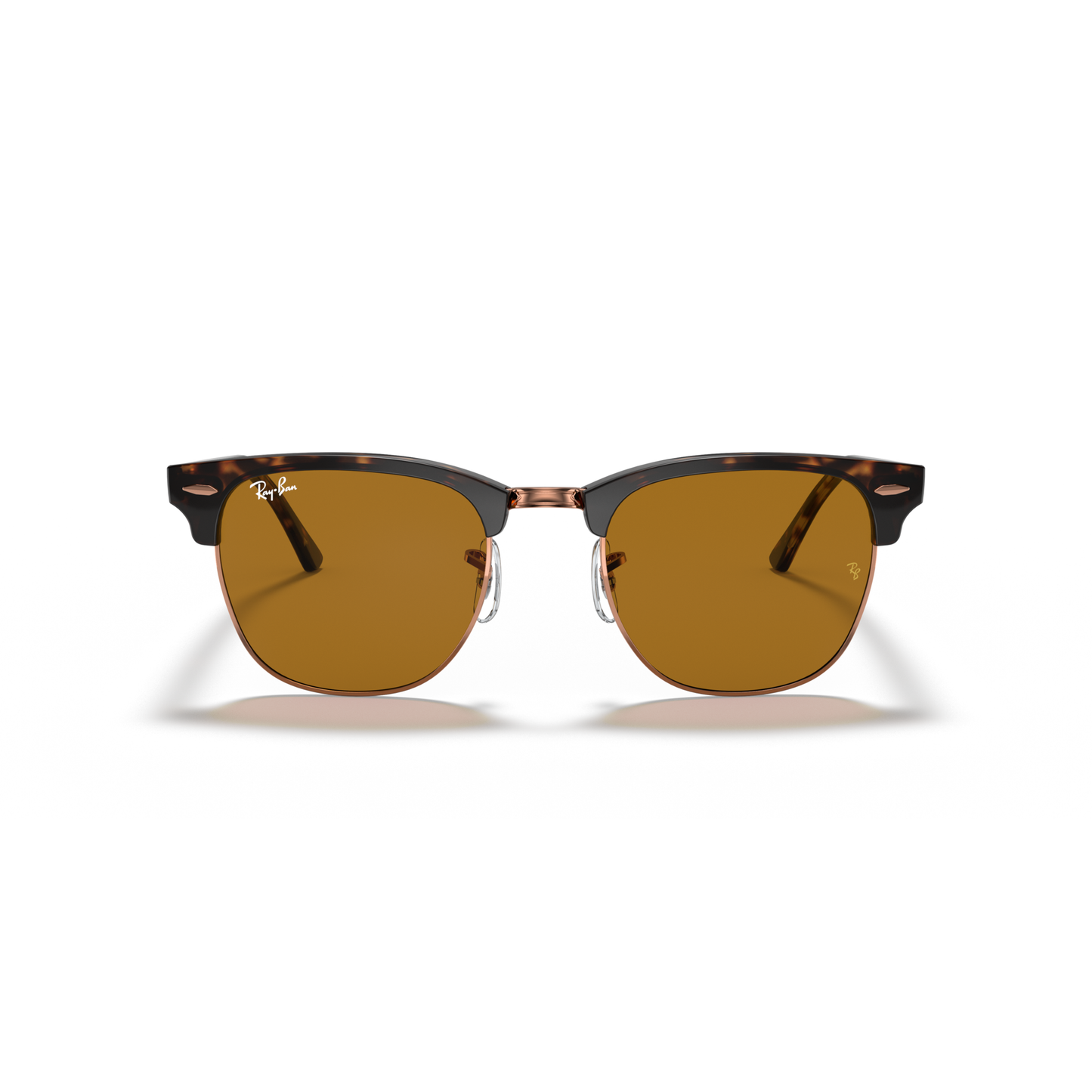 Sunglasses with tortoiseshell frame and brown lenses on a white background Polished Havana + B-15 Brown