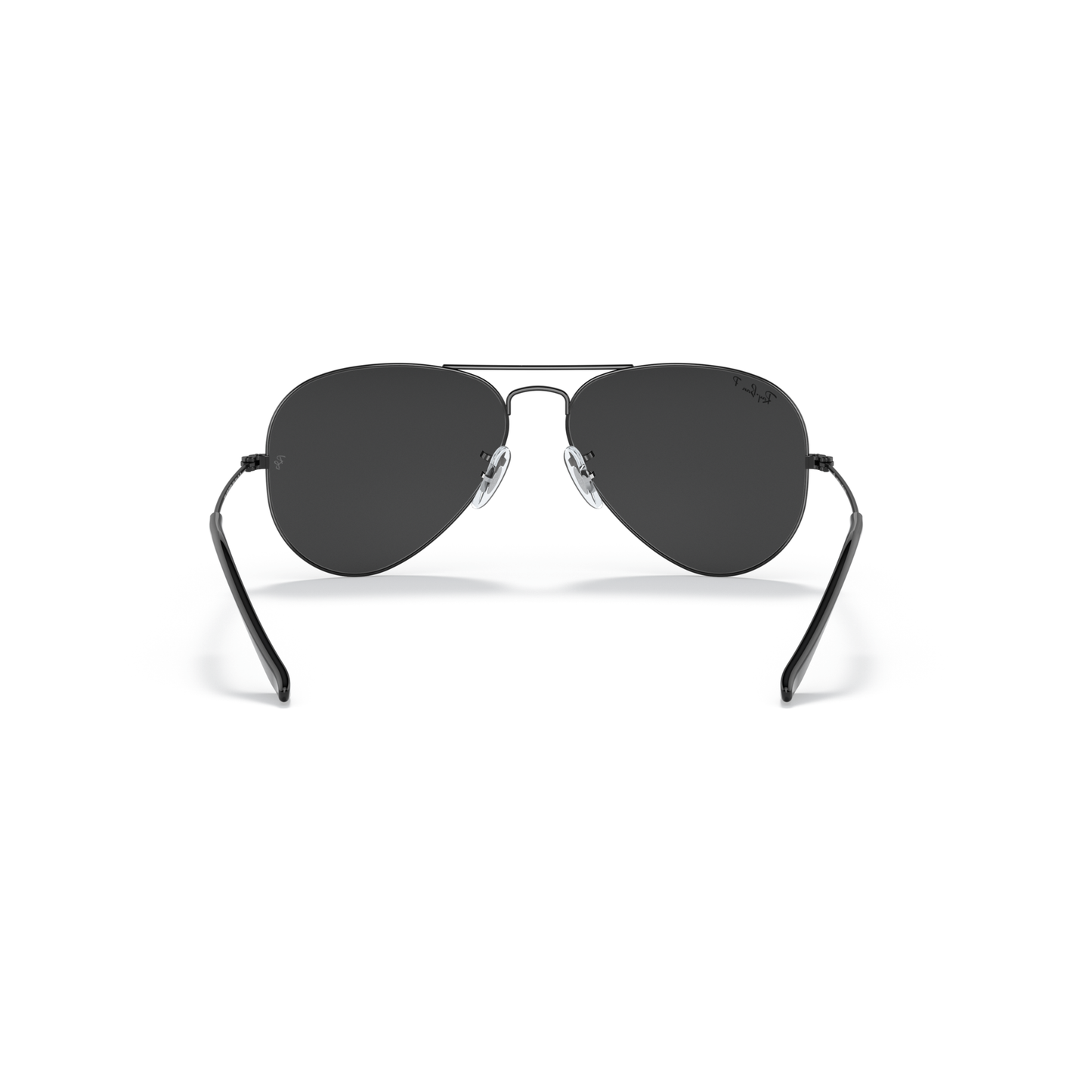 Black aviator sunglasses on a white background Polished Black + Black Polarised
