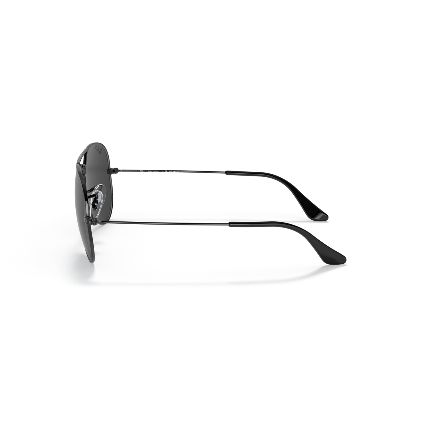 Black sunglasses on a white background Polished Black + Black Polarised