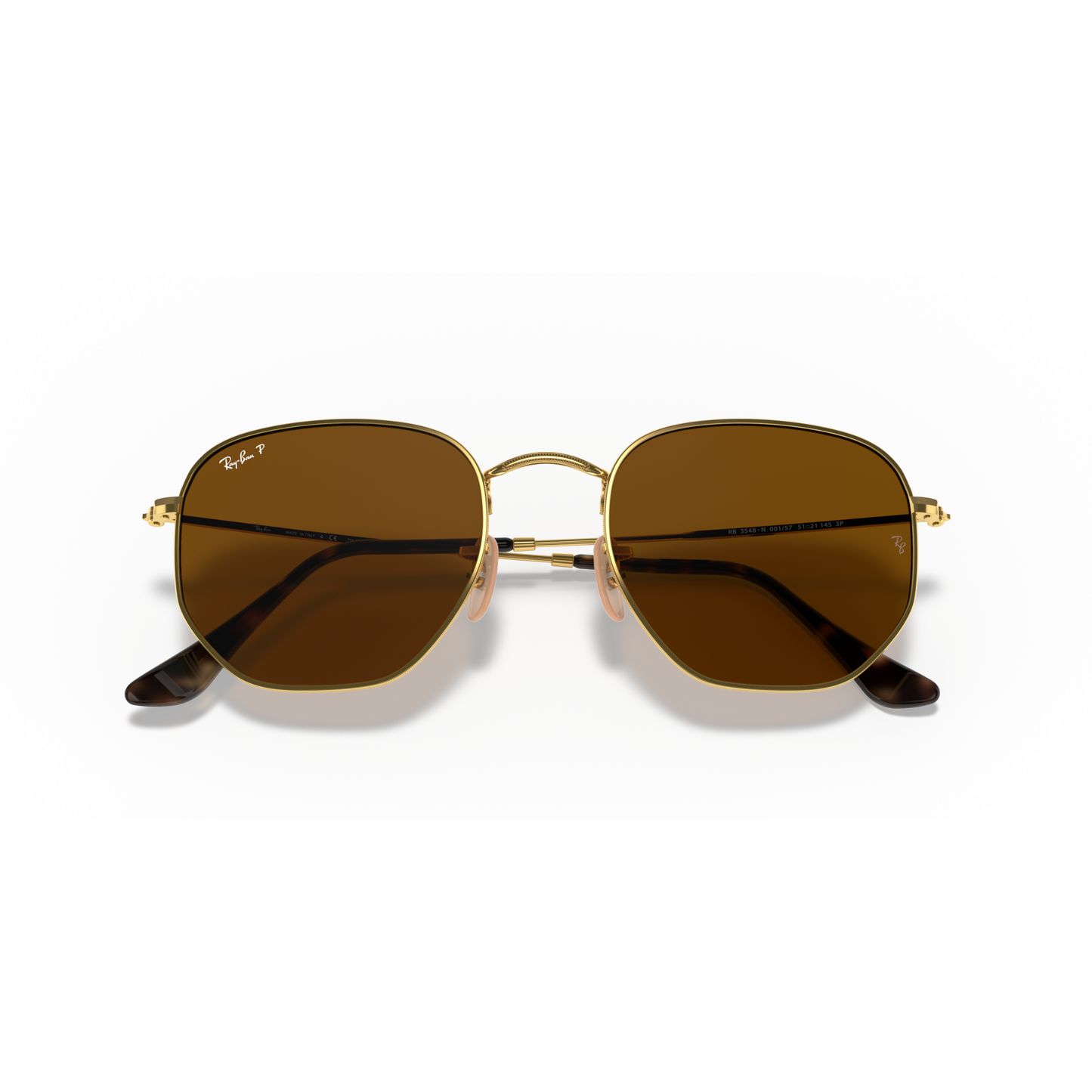 Ray-Ban - Hexagonal Flat Lenses - Velocity 21 Polished Arista Gold + B-15 Brown Polarised