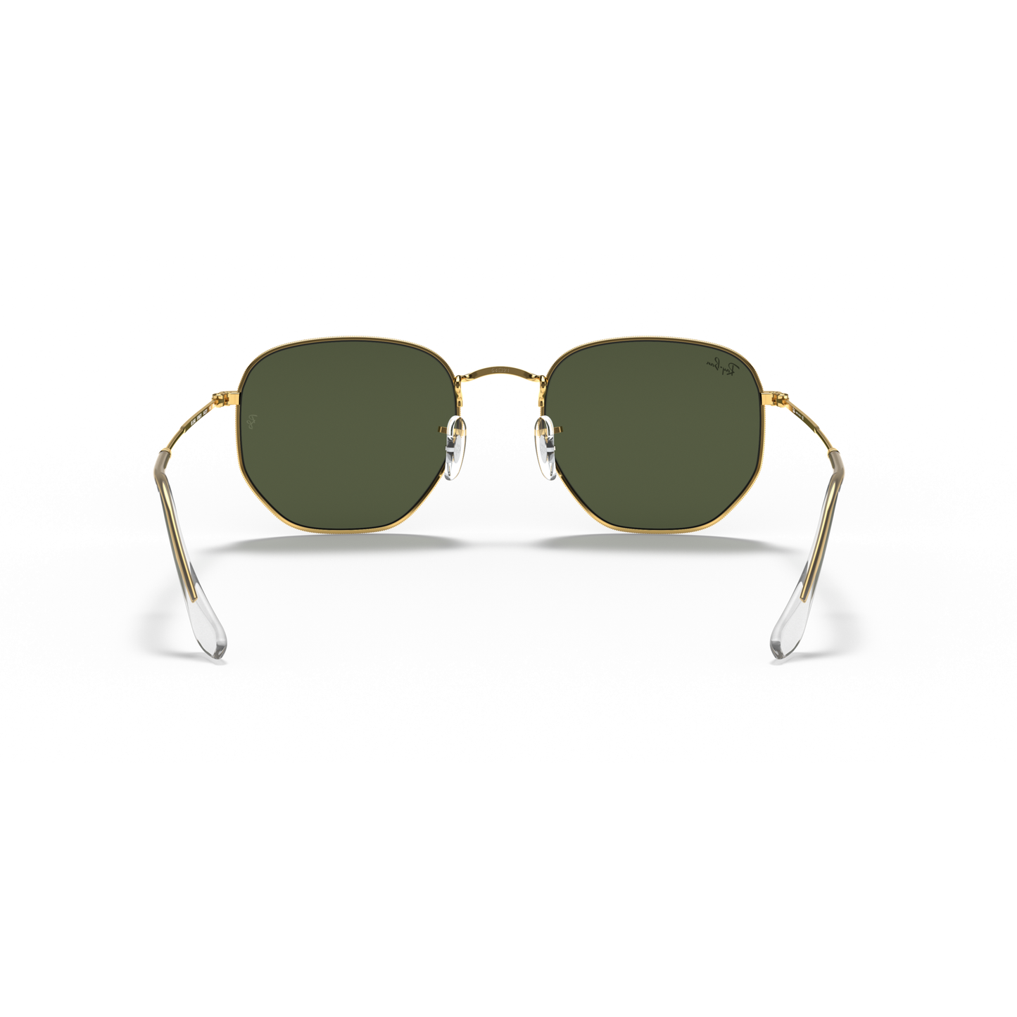 Sunglasses with gold frame and green lenses on a white background Polished Gold + G-15 Green