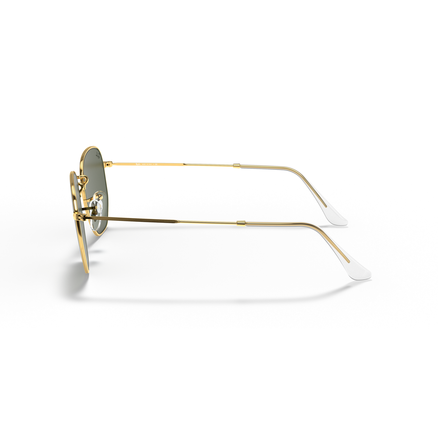Gold-framed sunglasses on a white background Polished Gold + G-15 Green