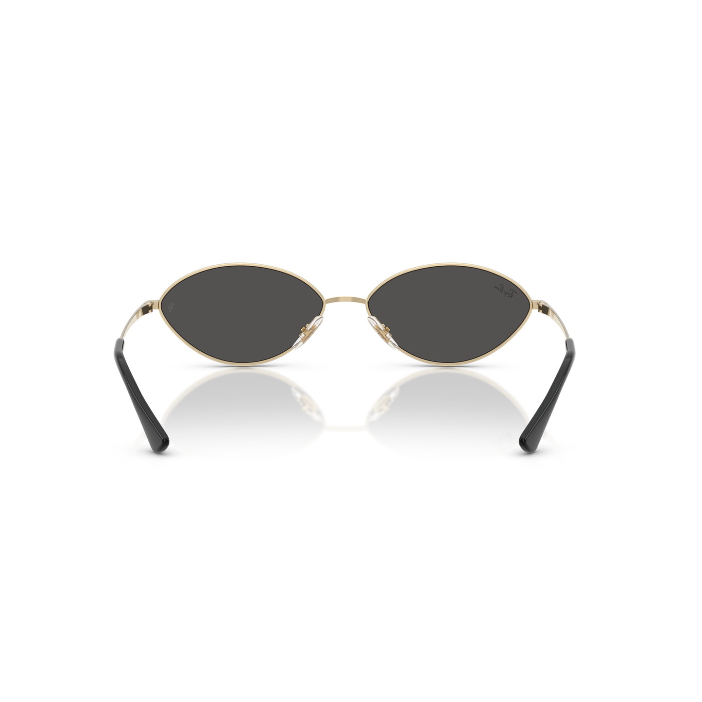 Sunglasses with gold frame and black lenses on a white background Polished Pale Gold + Dark Grey