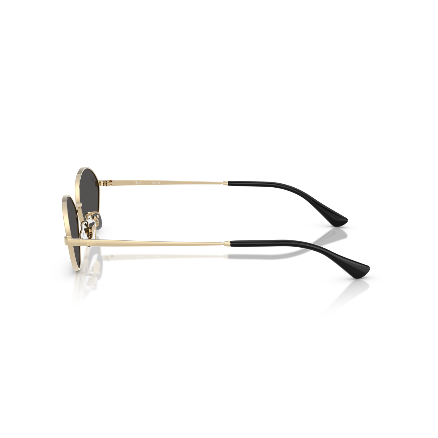 Sunglasses with gold and black frame on a white background Polished Pale Gold + Dark Grey