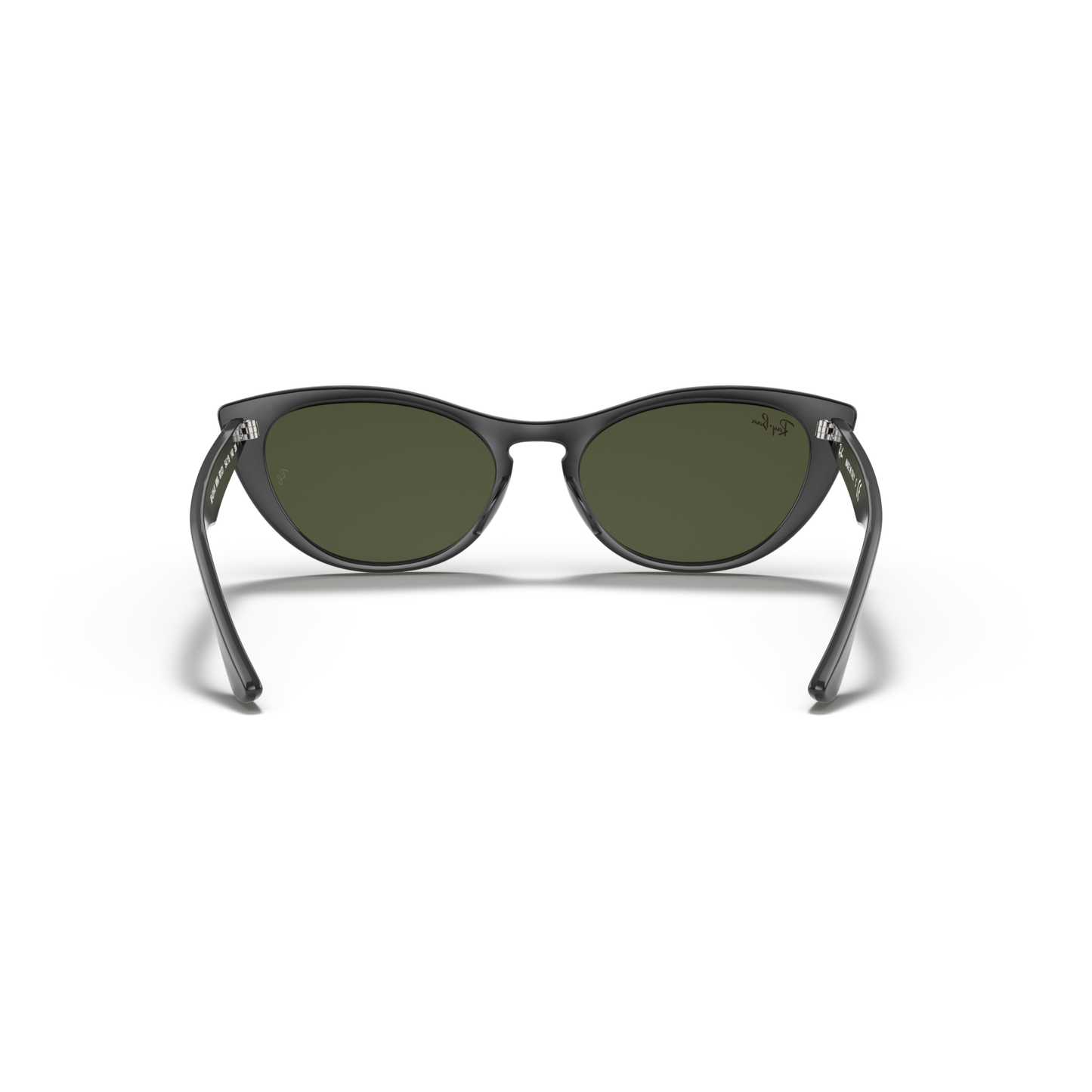 Sunglasses with dark lenses and black frame on a white background Polished Black + G-15 Green
