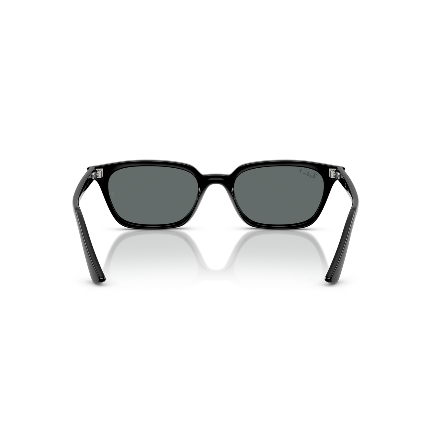 Black sunglasses with dark lenses on a white background Polished Black + Dark Grey Polarised