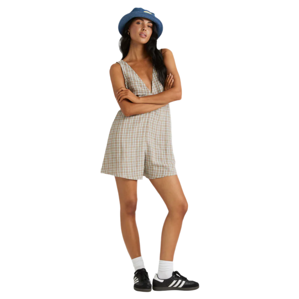 RVCA - Clair Plaid Romper - Velocity 21