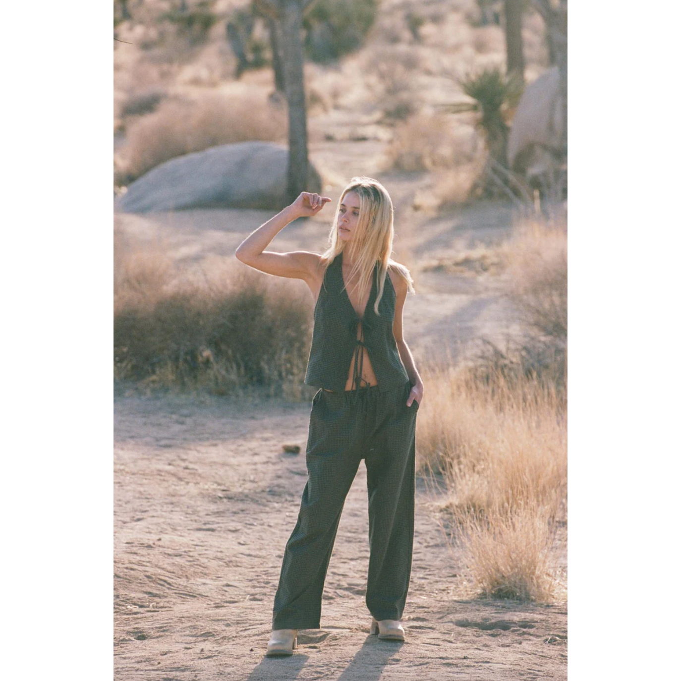 Rhythm - Louise Check Drawstring Pant - Velocity 21