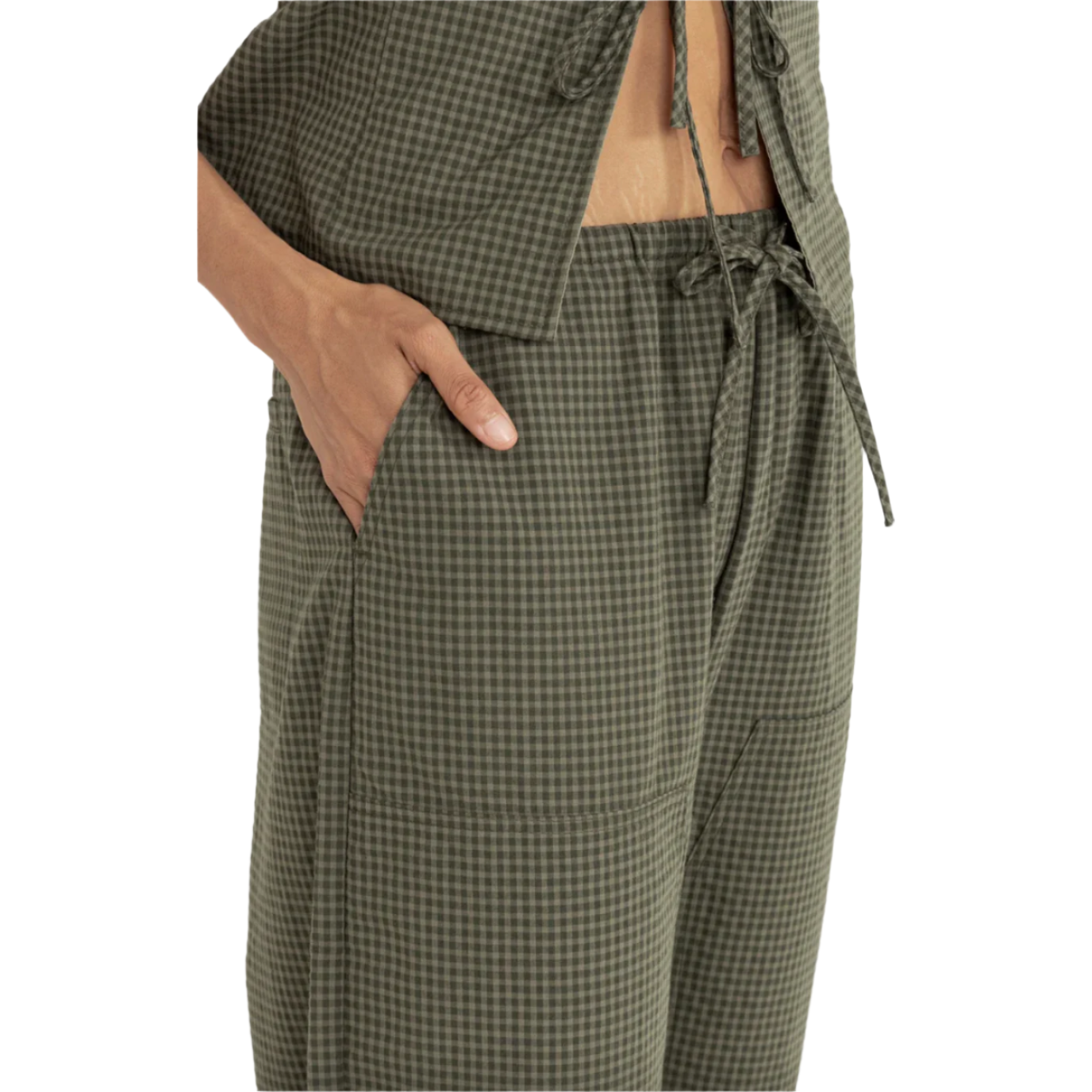 Rhythm - Louise Check Drawstring Pant - Velocity 21
