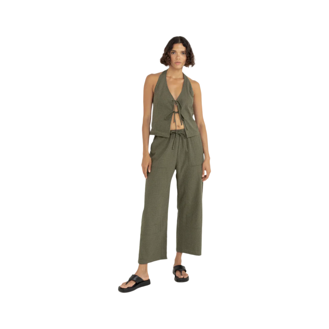 Rhythm - Louise Check Drawstring Pant - Velocity 21
