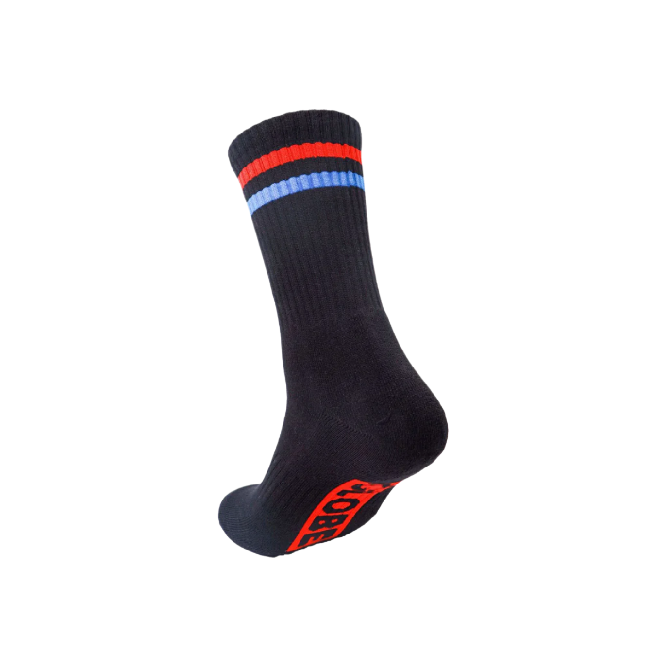 Globe - Singles Crew Sock - Black/Red Blue Stripe - Velocity 21