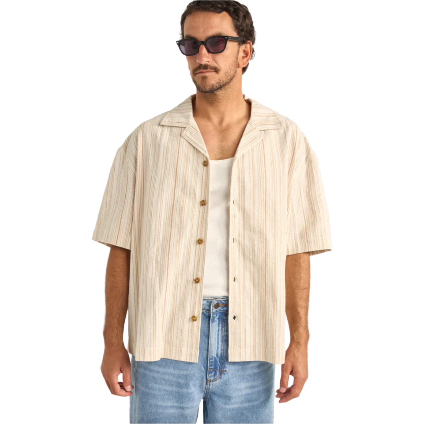 Rhythm - Benny Relaxed Stripe SS Shirt - Velocity 21