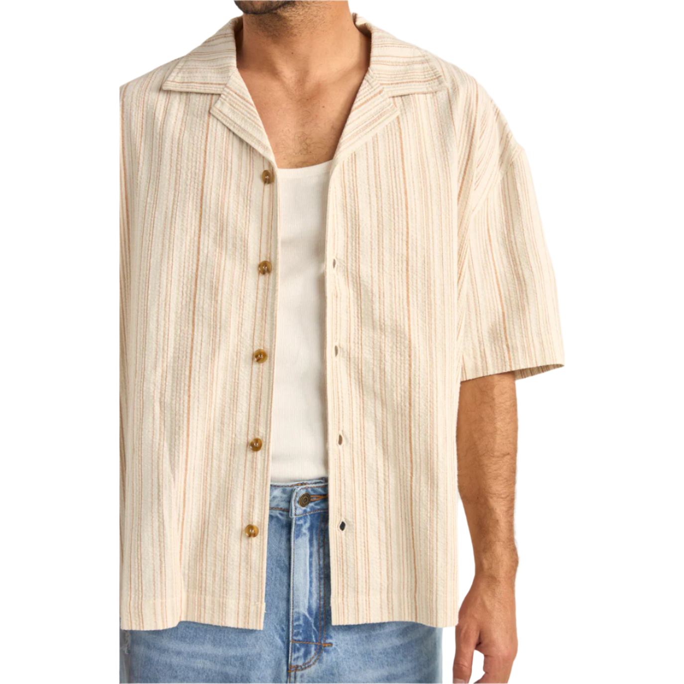 Rhythm - Benny Relaxed Stripe SS Shirt - Velocity 21