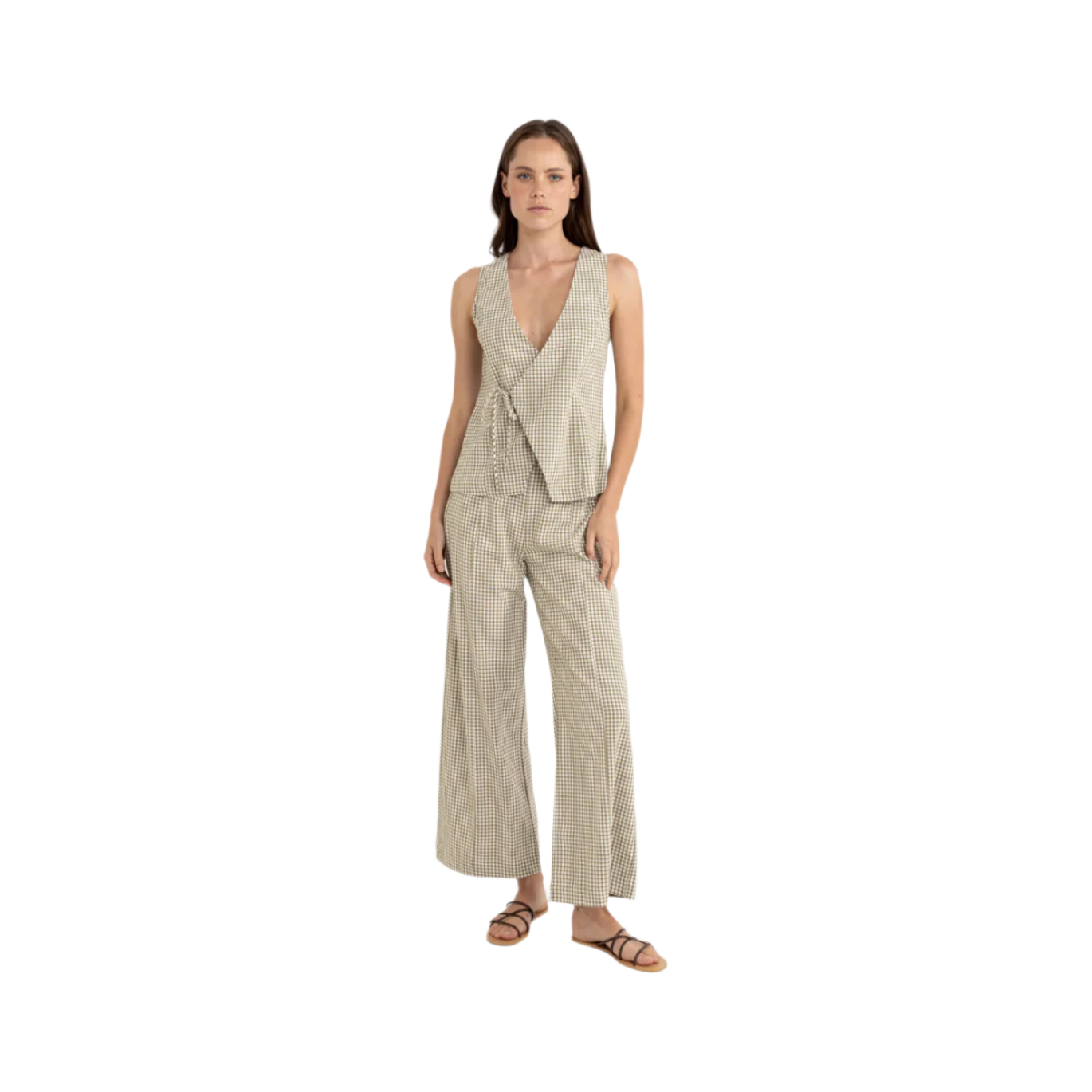 Rhythm - Lola Check Wide Leg Pant - Velocity 21