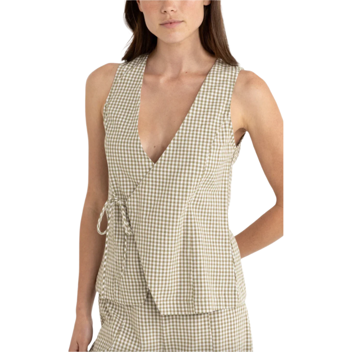 Rhythm - Lola Check Wrap Front Vest - Velocity 21