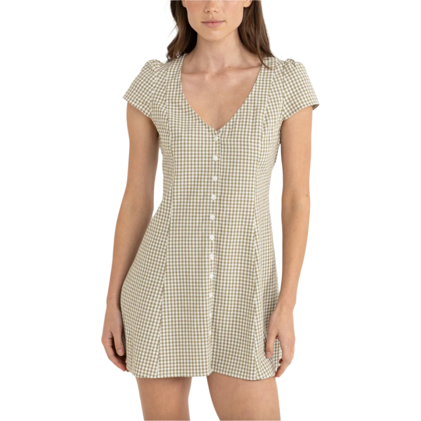 Rhythm - Lola Check Cap Sleeve Mini Dress - Velocity 21