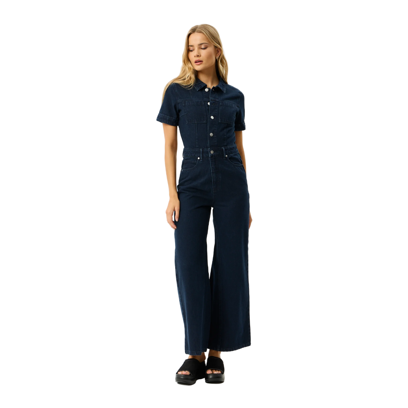 Western Miami Denim Flared Jumpsuit