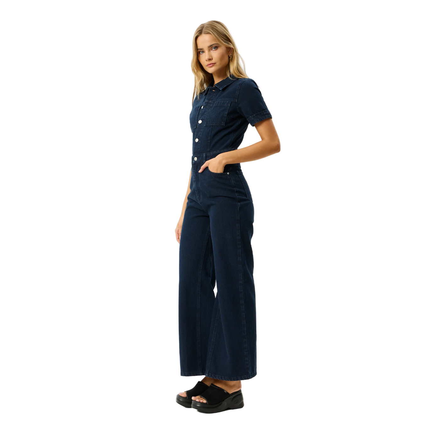 Western Miami Denim Flared Jumpsuit