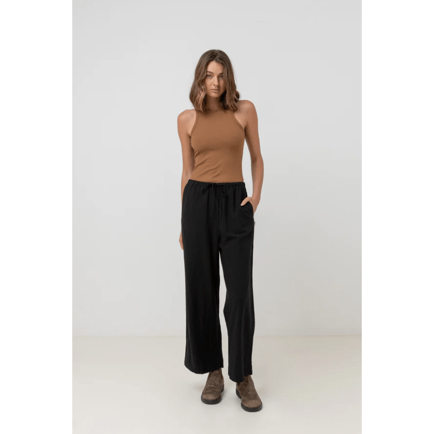 Rhythm - Classic Drawstring Pant - Black - Velocity 21