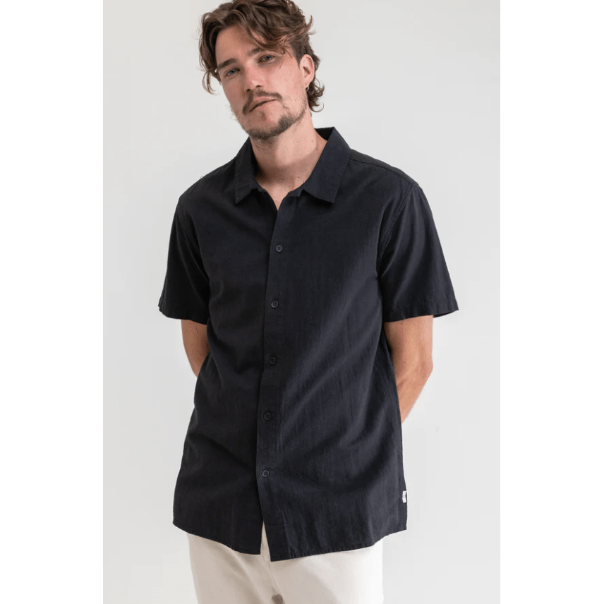 Rhythm - Classic Linen SS Shirt - Black - Velocity 21