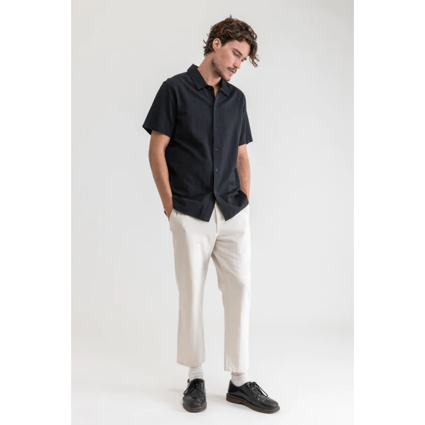 Rhythm - Classic Linen SS Shirt - Black - Velocity 21