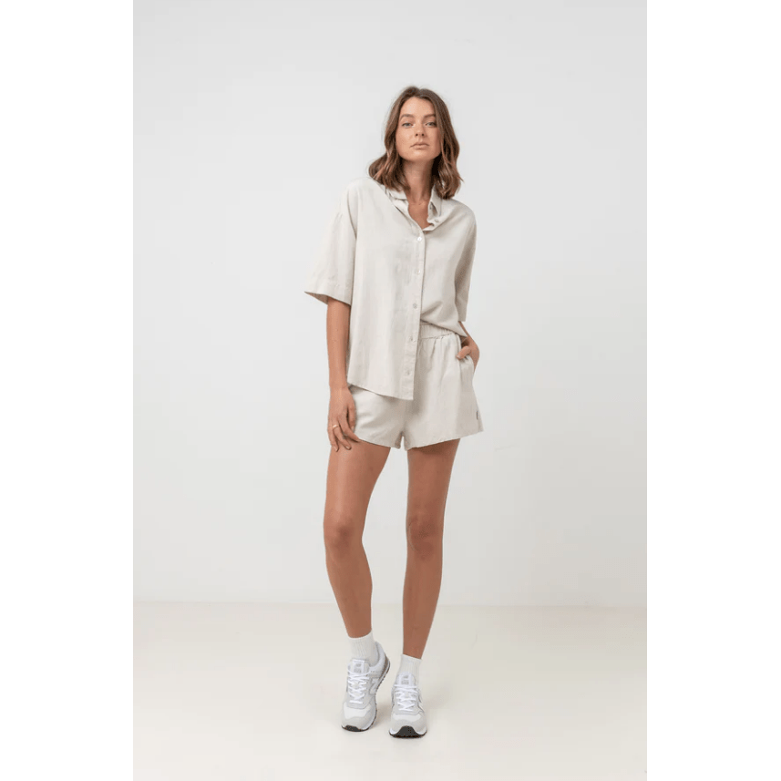 Rhythm - Classic Lounge Shirt - Oat - Velocity 21