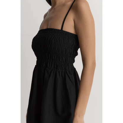 Rhythm - Classic Shirred Mini Dress - Black - Velocity 21