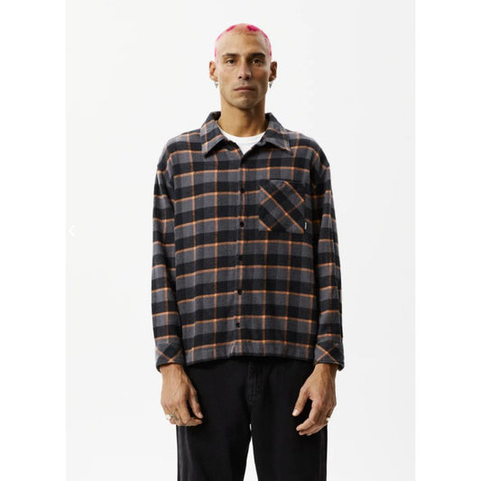 Afends - Flowerbed Check Flannel Long Sleeve Shirt - Velocity 21