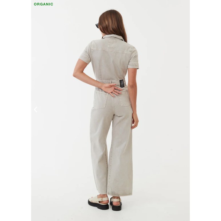 Afends - Miami Organic Flared Jumpsuit - Faded Cement - Velocity 21