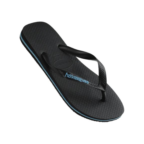 Havaianas - Rubber Logo - Black/Blue - Velocity 21