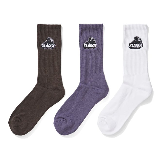 X-LARGE - Slanted Logo Sock 3pk - Velocity 21