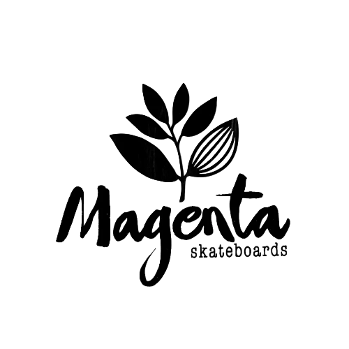 Magenta Skateboards logo in black and white | Velocity 21