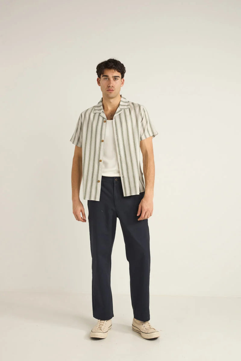 Vacation Stripe SS Shirt - Fern
