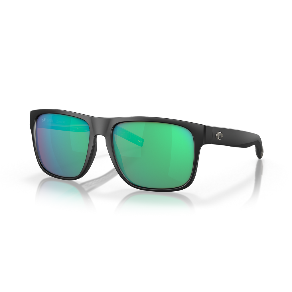 Costa Spearo XL Sunglasses - Velocity 21 Matte Black + Green Mirror Polarised Glass 580G