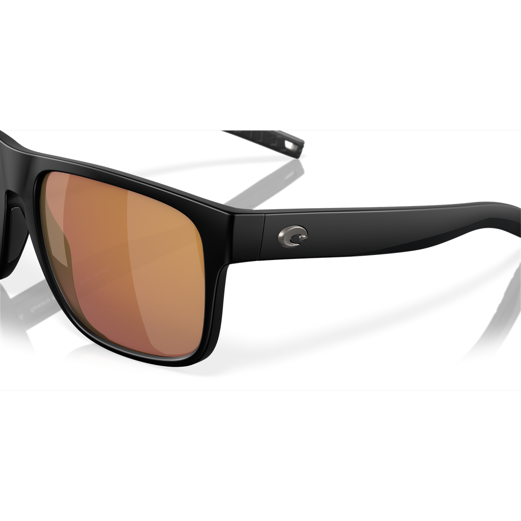 Costa Spearo XL Sunglasses - Velocity 21 Matte Black + Gold Mirror Polarised Glass 580G