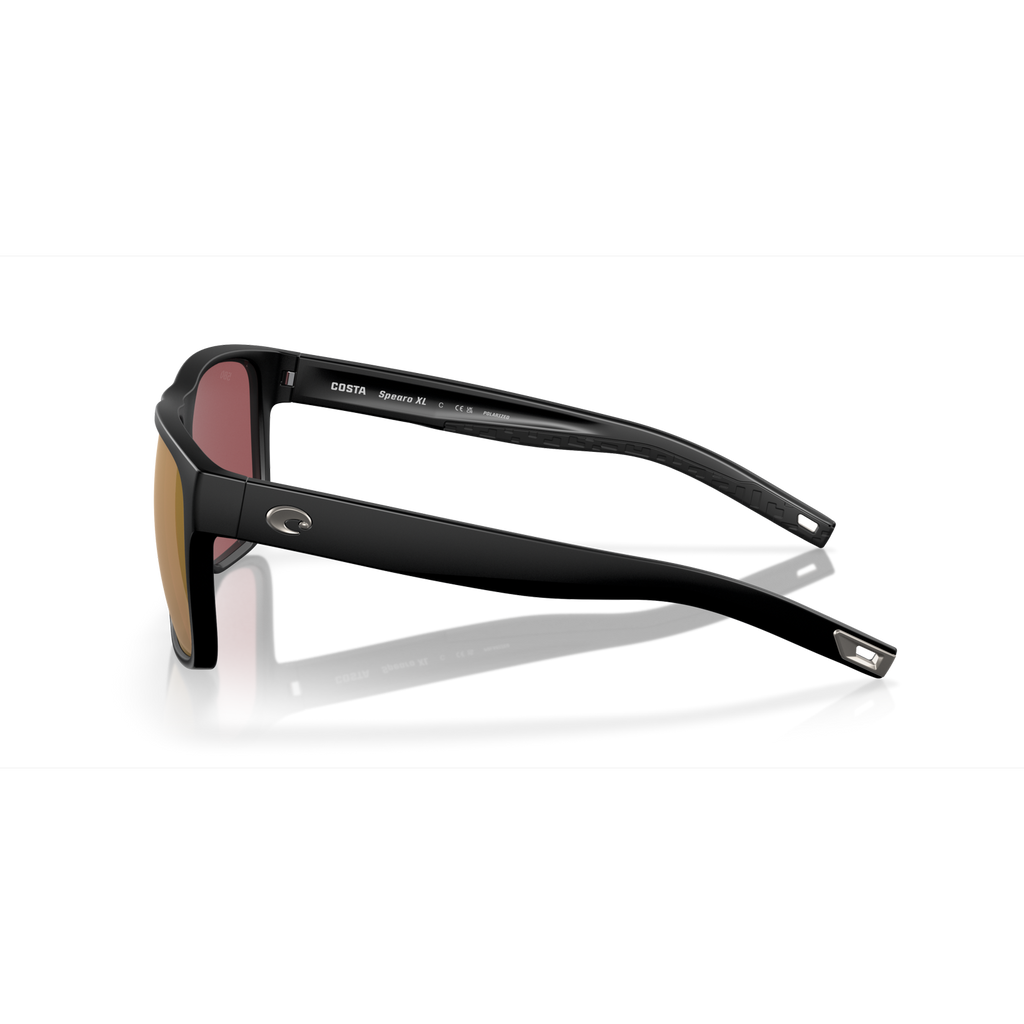 Costa Spearo XL Sunglasses - Velocity 21 Matte Black + Gold Mirror Polarised Glass 580G