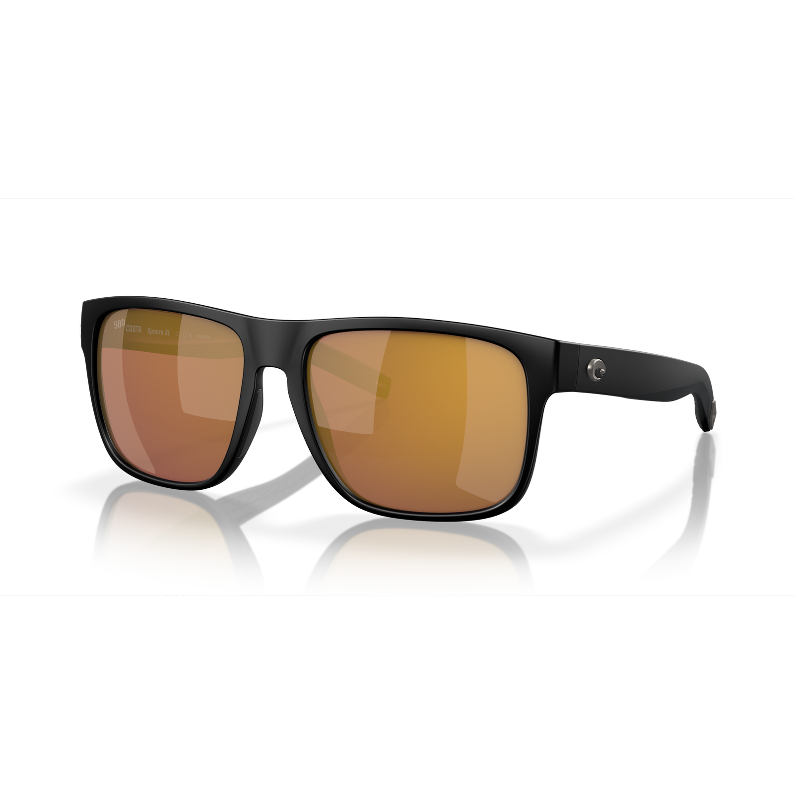 Costa Spearo XL Sunglasses - Velocity 21 Matte Black + Gold Mirror Polarised Glass 580G