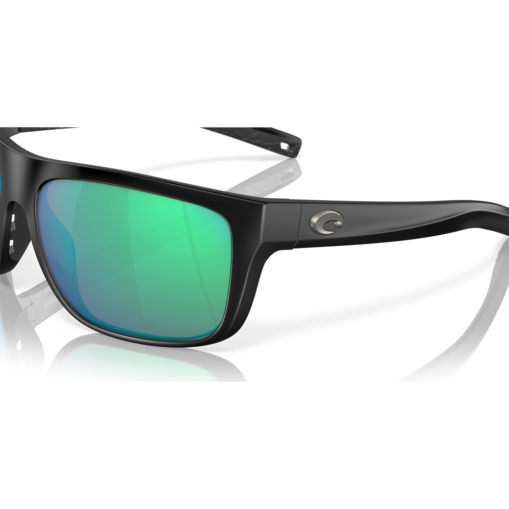 Costa Broadbill Sunglasses - Velocity 21 Matte Black + Green Mirror Polarised Glass 580G