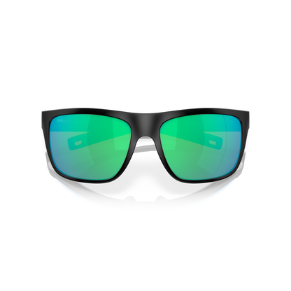 Costa Broadbill Sunglasses - Velocity 21 Matte Black + Green Mirror Polarised Glass 580G