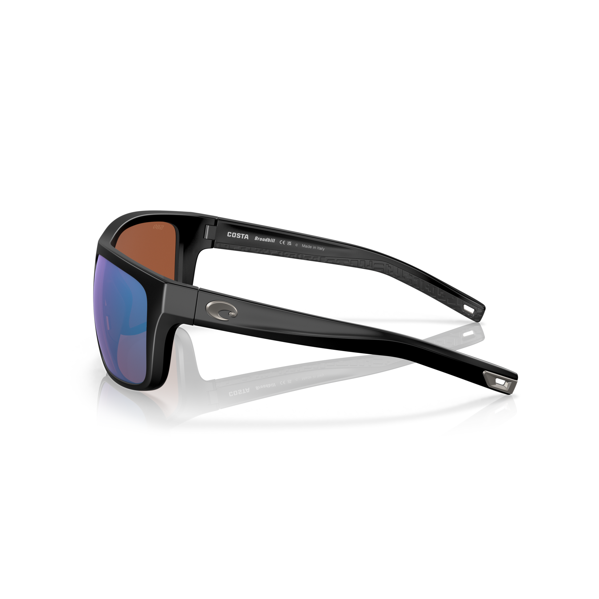Costa Broadbill Sunglasses - Velocity 21 Matte Black + Green Mirror Polarised Glass 580G