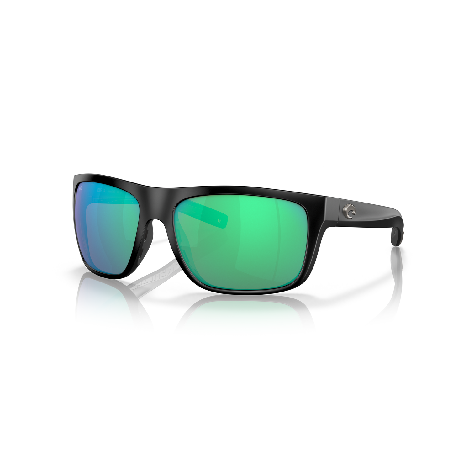 Costa Broadbill Sunglasses - Velocity 21 Matte Black + Green Mirror Polarised Glass 580G