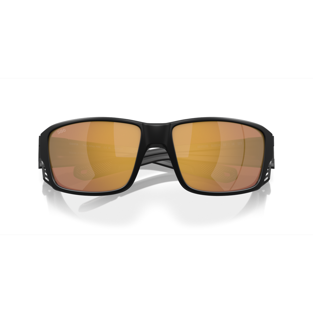 Costa Tuna Alley Pro  Sunglasses - Velocity 21 Matte Black + Gold Mirror Polarised Glass 580G