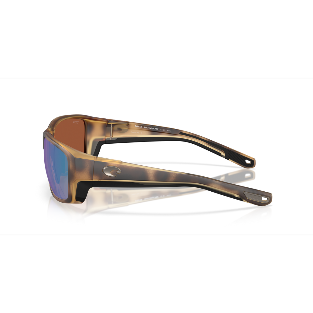 Costa Tuna Alley Pro  Sunglasses - Velocity 21 Matte Tortoise + Green Mirror Polarised Glass 580G