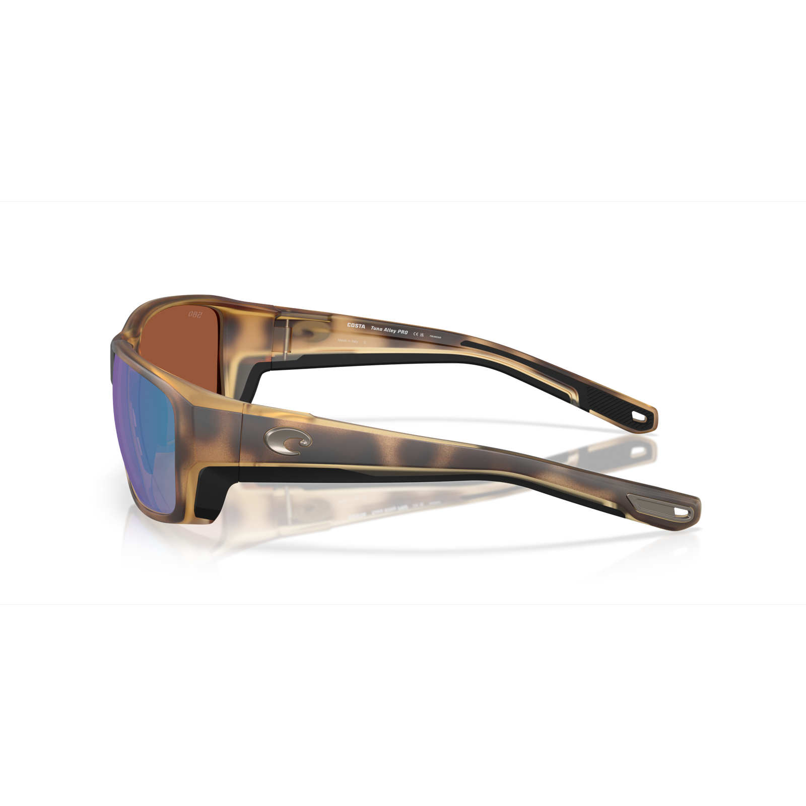 Costa Tuna Alley Pro  Sunglasses - Velocity 21 Matte Tortoise + Green Mirror Polarised Glass 580G