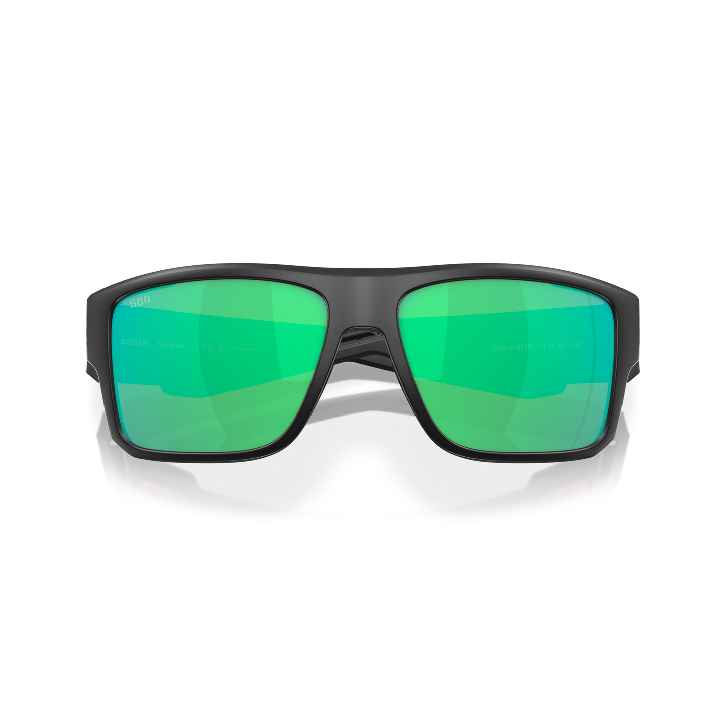 Costa Taxman Sunglasses - Velocity 21 Matte Black + Green Mirror Polarised Glass 580G