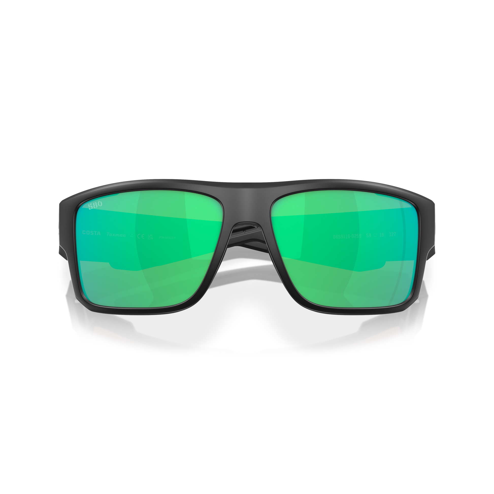 Costa Taxman Sunglasses - Velocity 21 Matte Black + Green Mirror Polarised Glass 580G