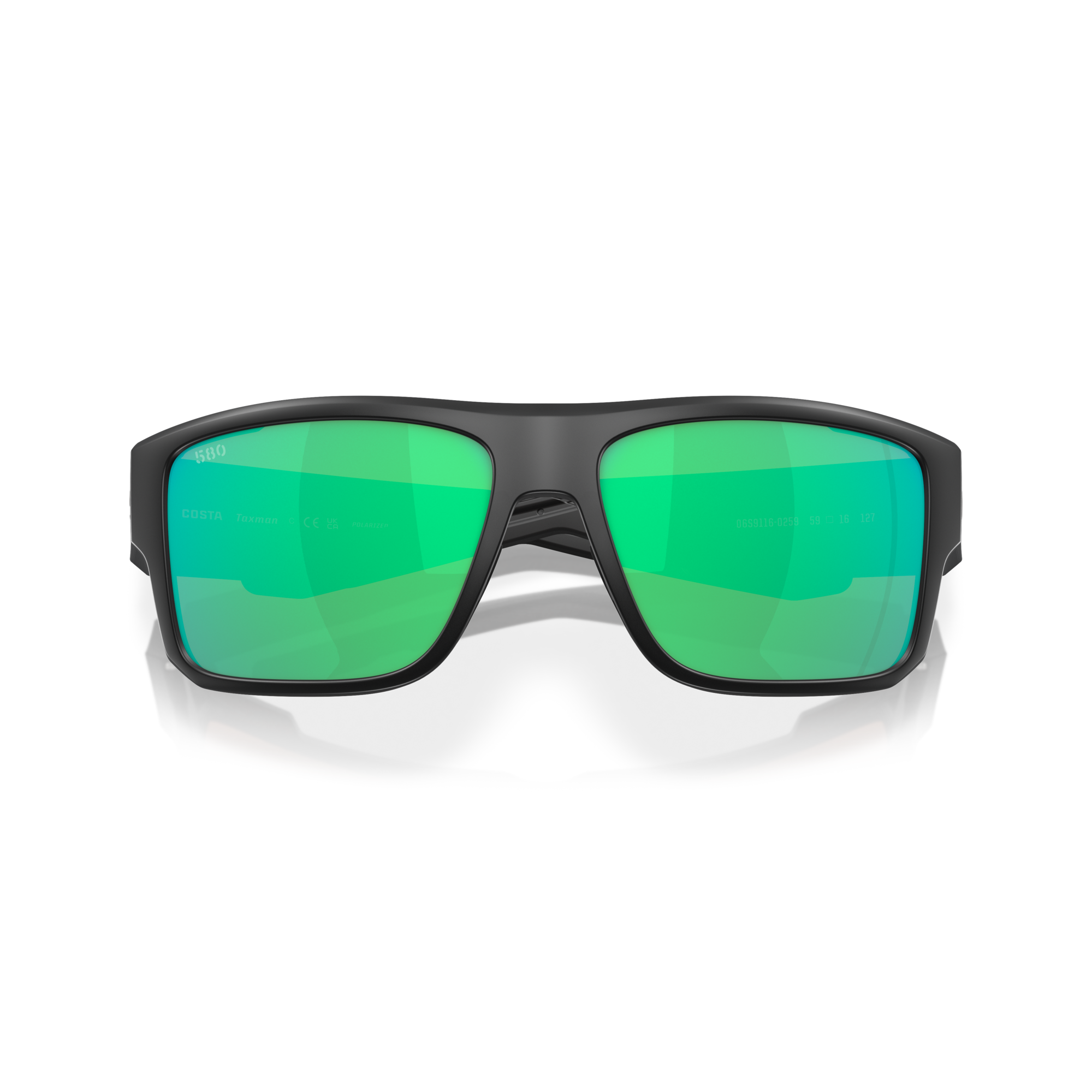Costa Taxman Sunglasses - Velocity 21 Matte Black + Green Mirror Polarised Glass 580G