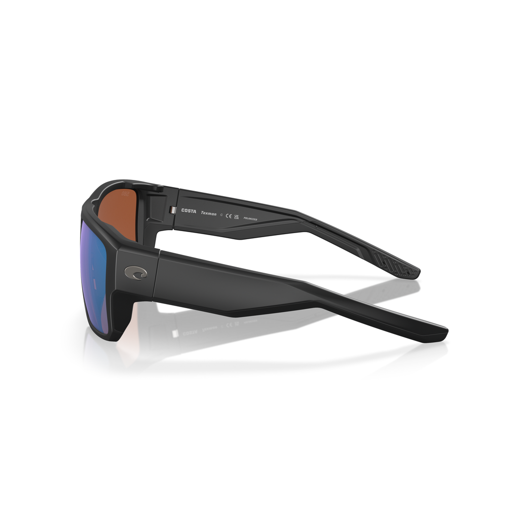 Costa Taxman Sunglasses - Velocity 21 Matte Black + Green Mirror Polarised Glass 580G